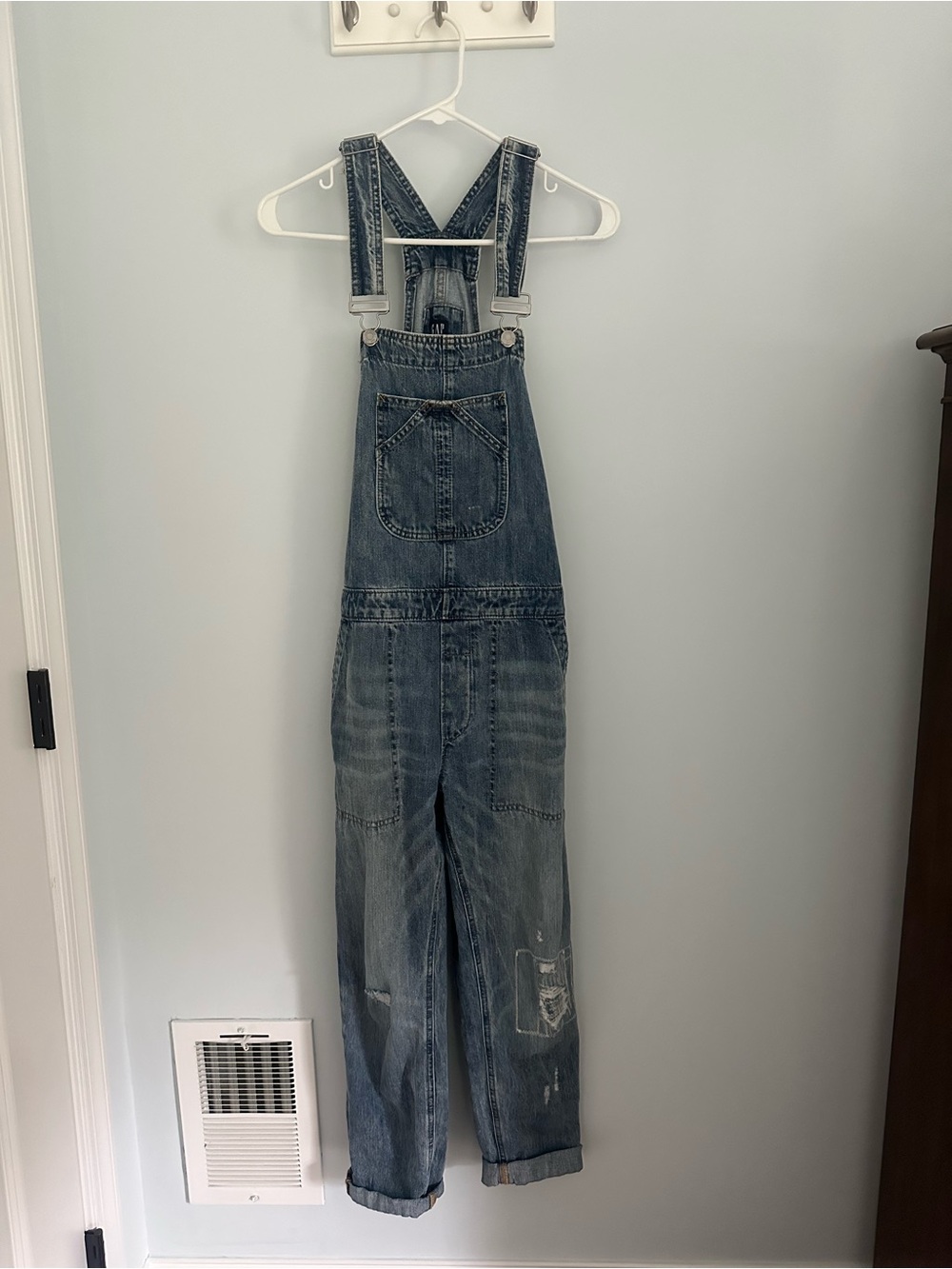 GAP Vintage 90s Y2K Distressed Denim Overalls